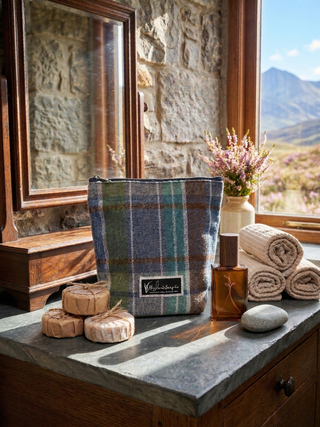 Tweed neszesszer - Borostyán